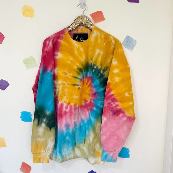 Revolve Tops - L La Detresse Revolve Tropical Tie Dye Sweatshirt NWT
